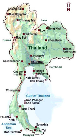 نقشه کشور تایلند